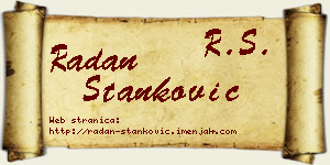 Radan Stanković vizit kartica